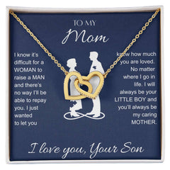 Interlocking Hearts Necklace  - To My Mom I Love You