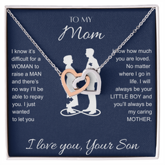 Interlocking Hearts Necklace  - To My Mom I Love You